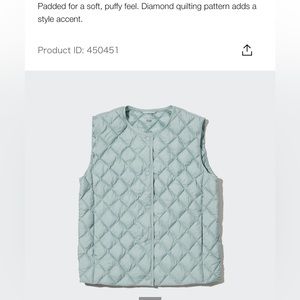 UNIQLO Pufftech Quilted Vest- mint green- MEDIUM